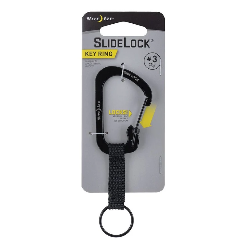 Nite Ize SlideLock Key Ring Aluminium - Black