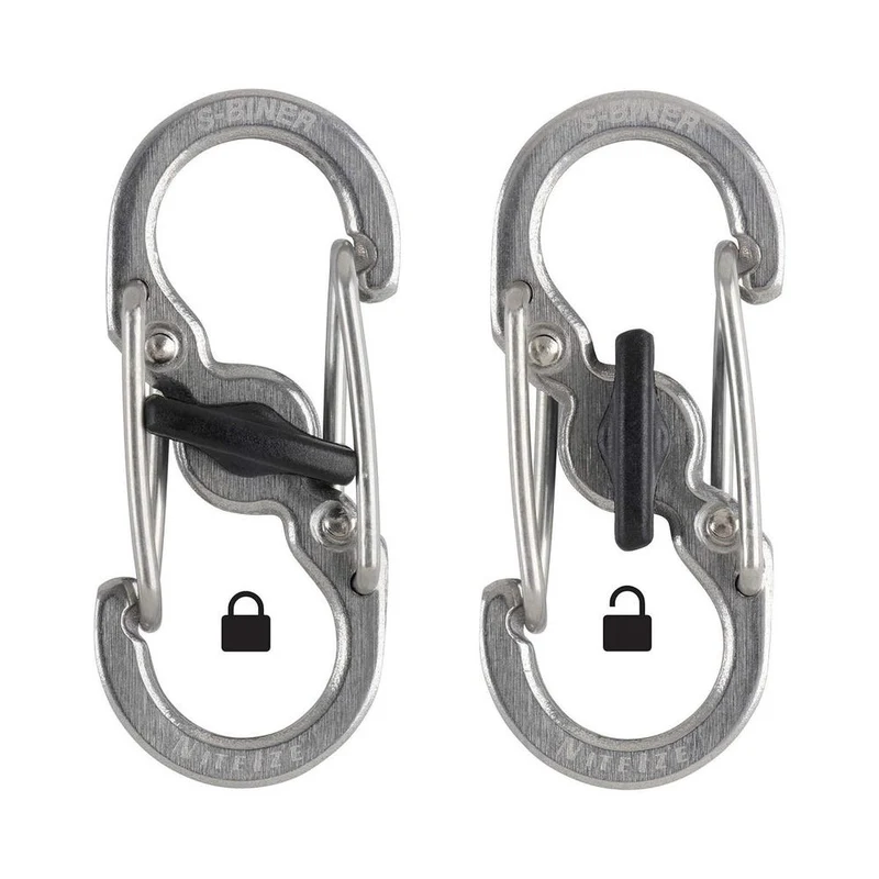 Nite Ize S-Biner MicroLock Stainless Steel - Stainless - 2 Pack