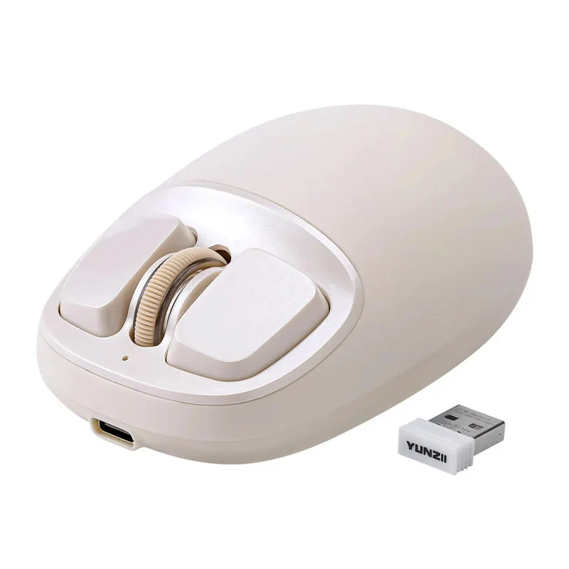 YUNZII C1 Silicone Tri-Mode Wireless Custom Mouse (Beige)