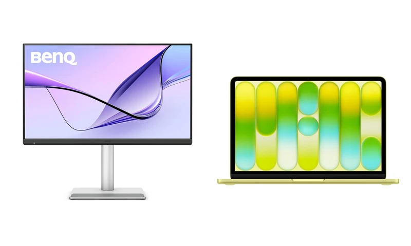 BenQ MA270S 27" 5K Gloss Monitor with MacBook Neo 6C/5C, 8GB, 256GB SSD (Citrus)