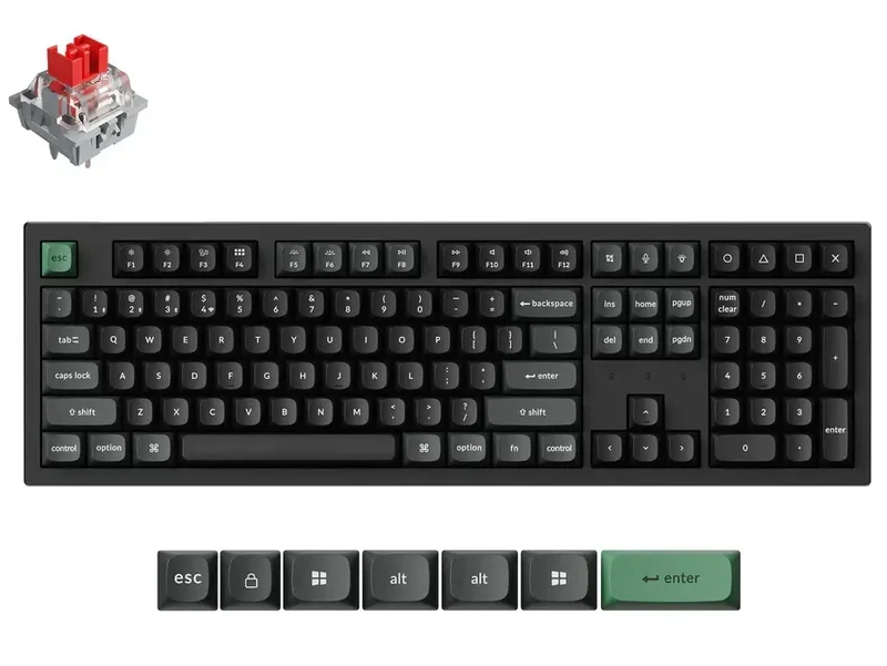 Keychron K10 Ultra Full Size 8K Wireless Keyboard (Black) (Red Switch)