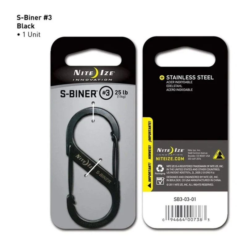 Nite Ize S-Biner Dual Carabiner Stainless Steel #3 - Black