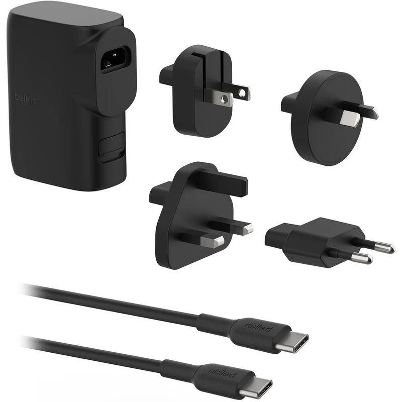 Open Box Belkin BoostCharge Hybrid Wall Charger 25W with Power Bank 5K & Travel Adapter