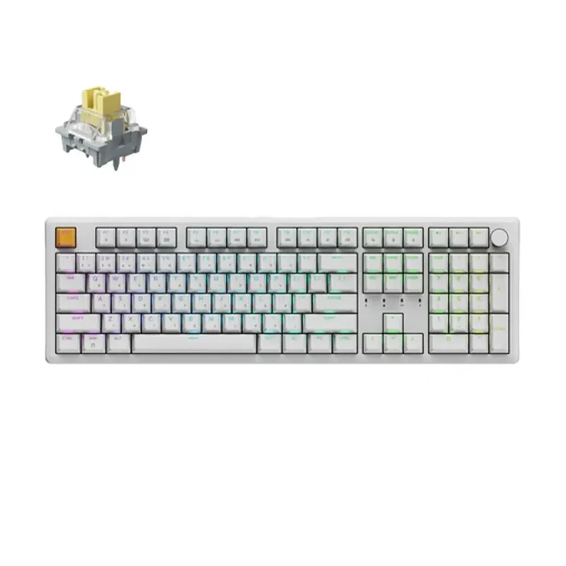 Keychron J5 QMK Wireless Keyboard (White) (RGB Hot-swap) (Banana Switch)