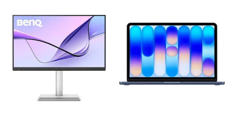 BenQ MA270S 27" 5K Gloss Monitor with MacBook Neo 6C/5C, 8GB, 256GB SSD (Indigo)