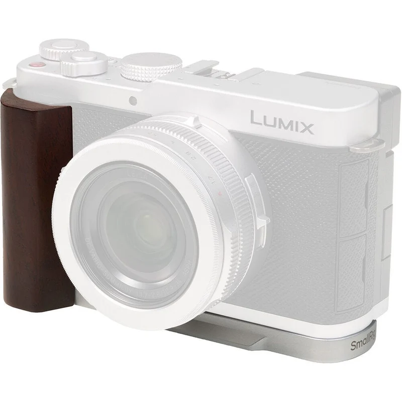 SmallRig L-Shaped Mount Plate with Wooden Handle for Panasonic LUMIX L10 (Silver)