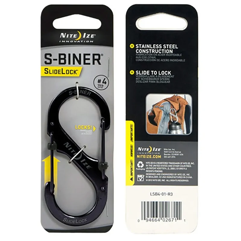 Nite Ize S-Biner SlideLock Stainless Steel #4 - Black