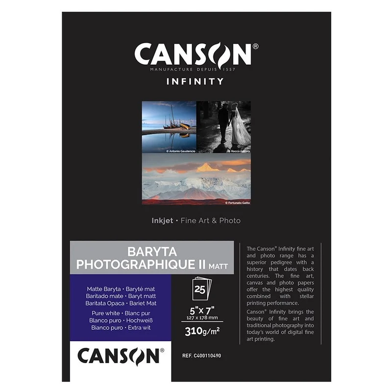 Canson Infinity Baryta Photographique II Matte 310GSM (1524mm x 15.2m)