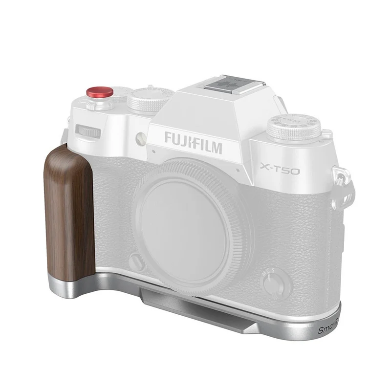 SmallRig L-Shape Mount Plate with Handle for FUJIFILM X-T50 (Wooden/Sliver) 4735C