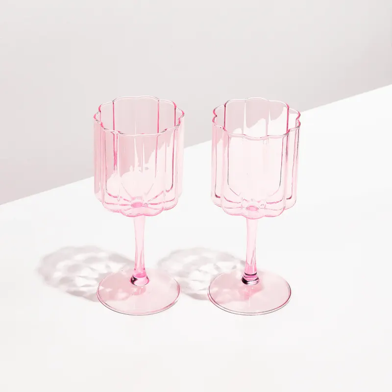 WAVE WINE GLASSES - PINK