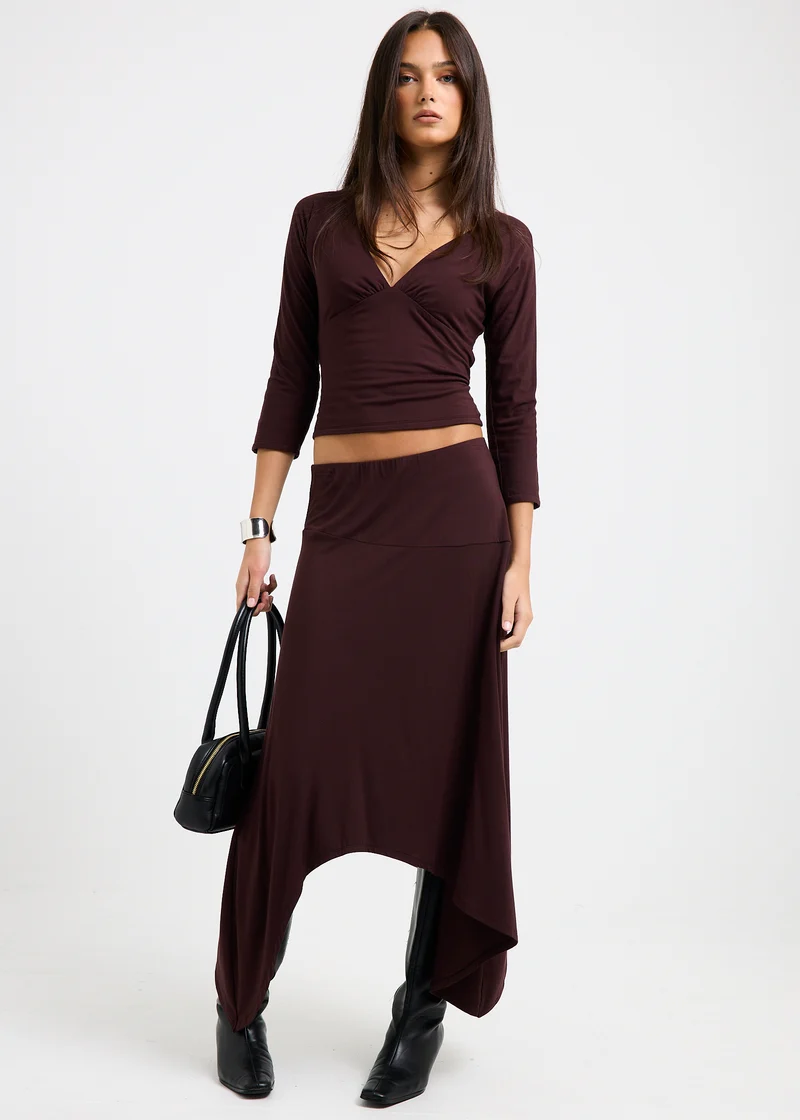 Sage Handkerchief Maxi Skirt