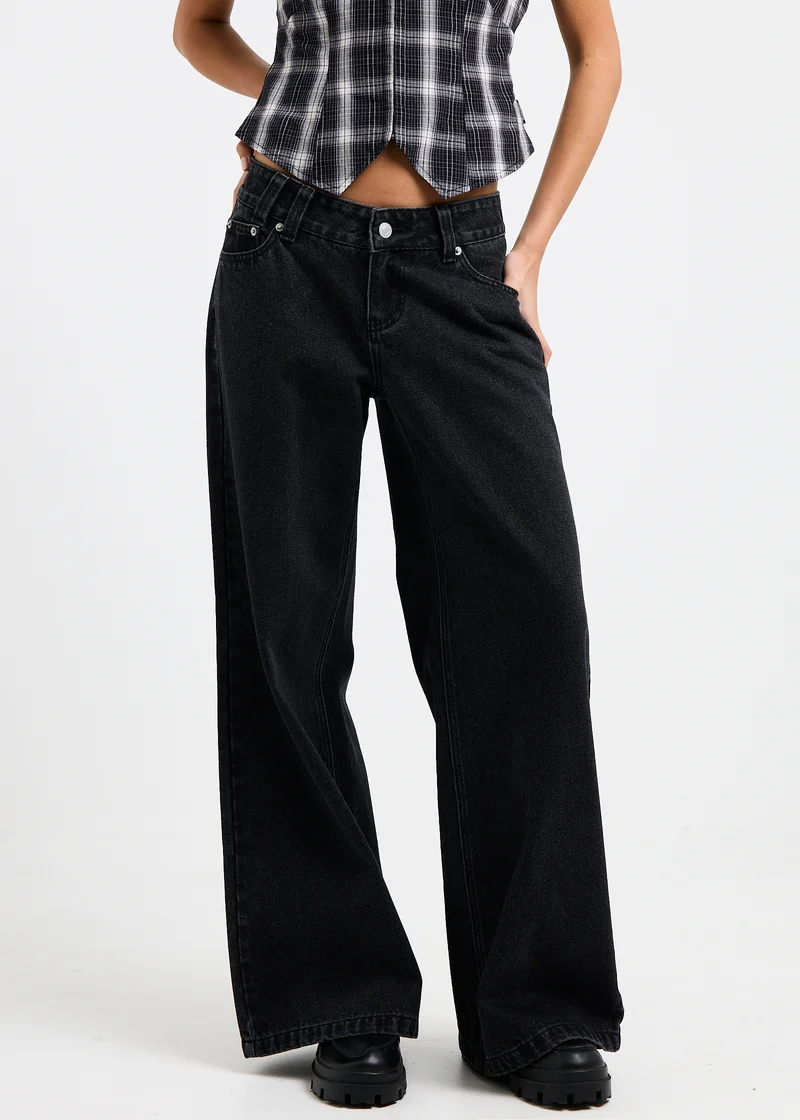 Elise Low Wide Denim Jeans