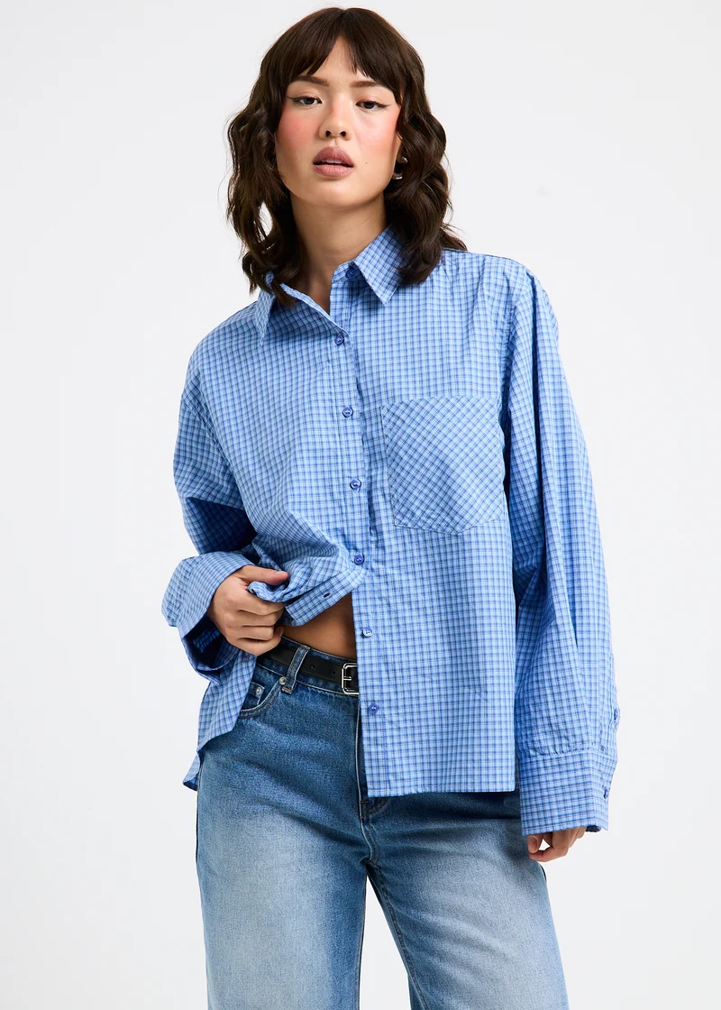 Savannah Plaid Long Sleeve Oversized Shirt