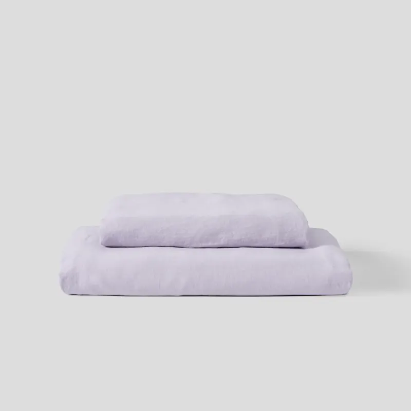 100% Linen Duvet Set Lilac