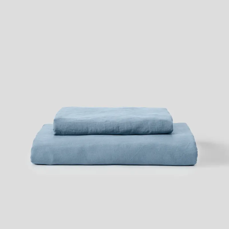 100% Linen Duvet Set Lake