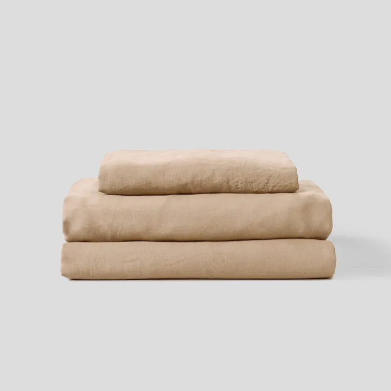 100% Linen Sheet Set in Fawn