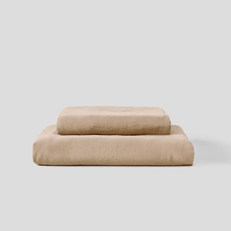 100% Linen Duvet Set in Fawn