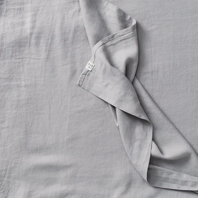 100% Linen Flat Sheet in Cool Grey