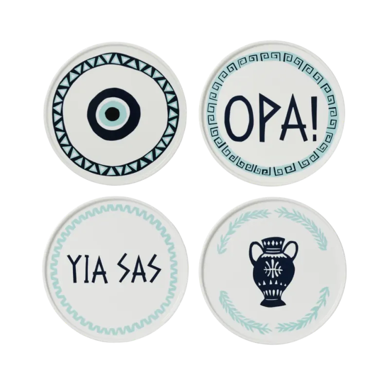 Greek Plate Set of 4