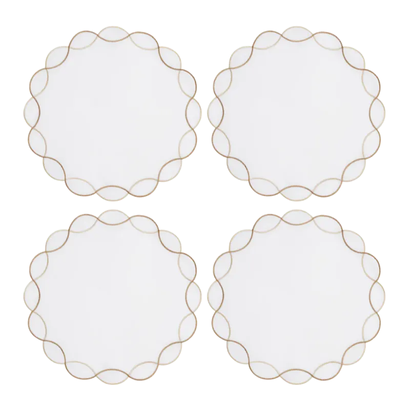 Beige & Tan Spiral Placemat Set of 4