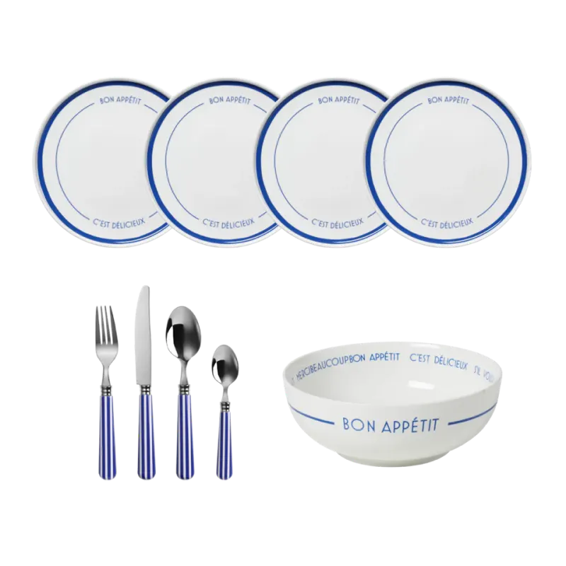 Navy French Dinner Set