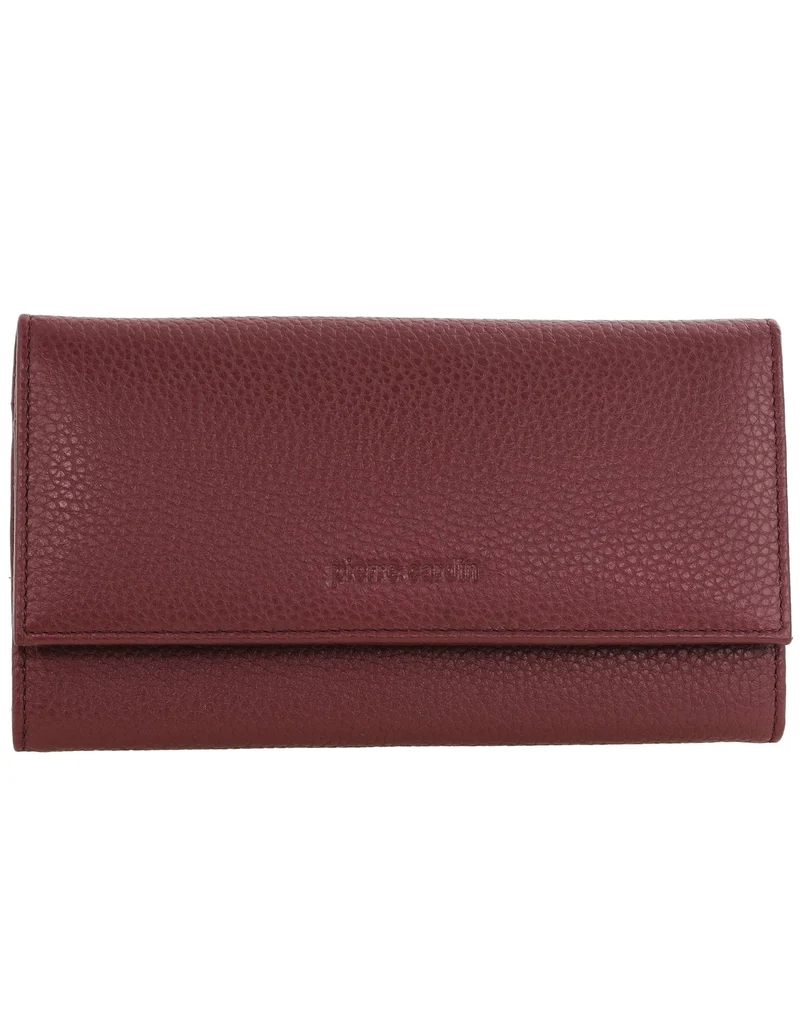 Pierre Cardin Women's Rustic Leather Protected RFID Wallet 19cm Wine