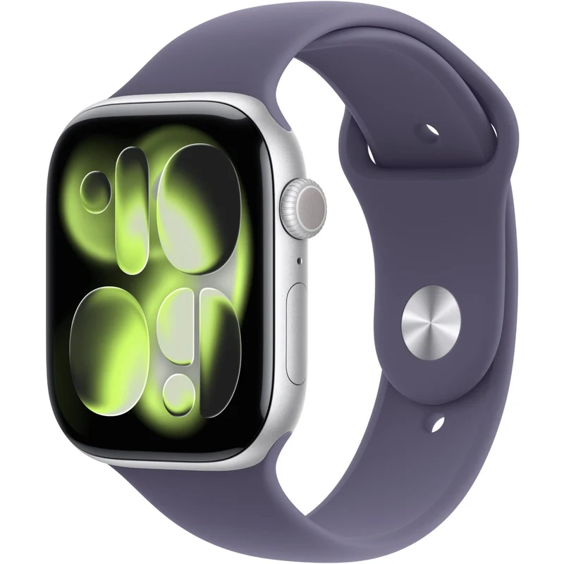 Apple Watch Series 11 46mm Silver Aluminium Case GPS Sport Band (S/M) [Purple Fog]