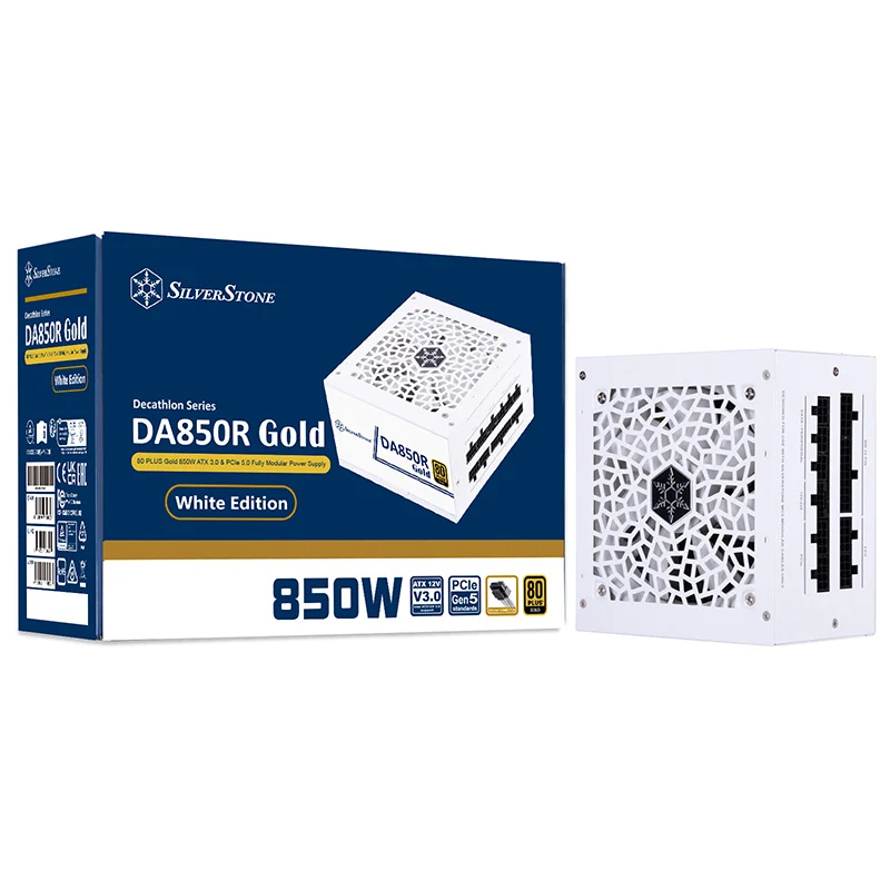 SilverStone 850W ATX 3.0 80+ Gold Power Supply (White)