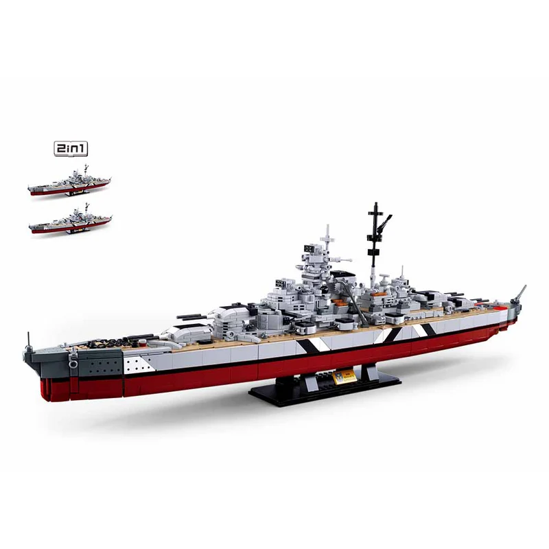 Sluban Bismarck Battleship 2-in-1 Model Bricks