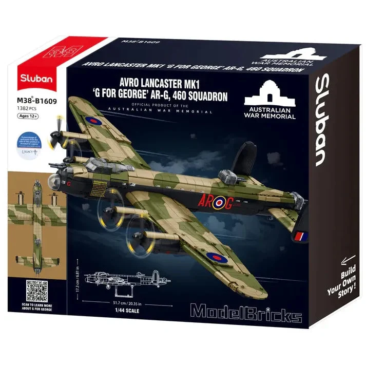 Sluban 1/44 Avro Lancaster G for George (Australian War Memorial Edition) Model Bricks 1382pcs