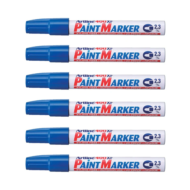 Artline 400 Permanent Paint Marker 2.3mm Bullet Nib (Blue) [12 Pack]
