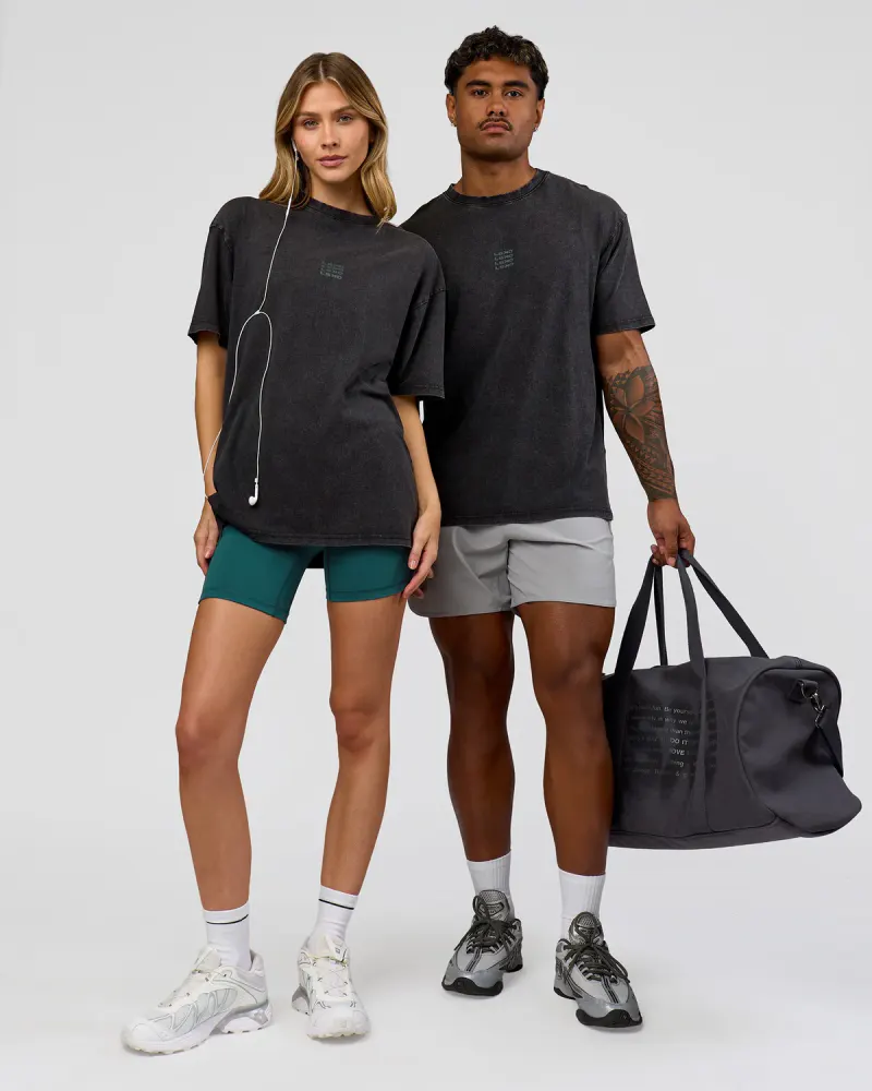 Everyday Elevation FLXCotton Oversized Tee - Black Washed-Carbon Green