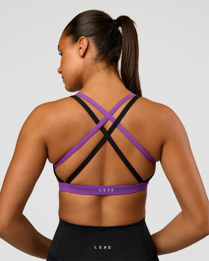Velocity Graphic Sports Bra - Black-Radiate