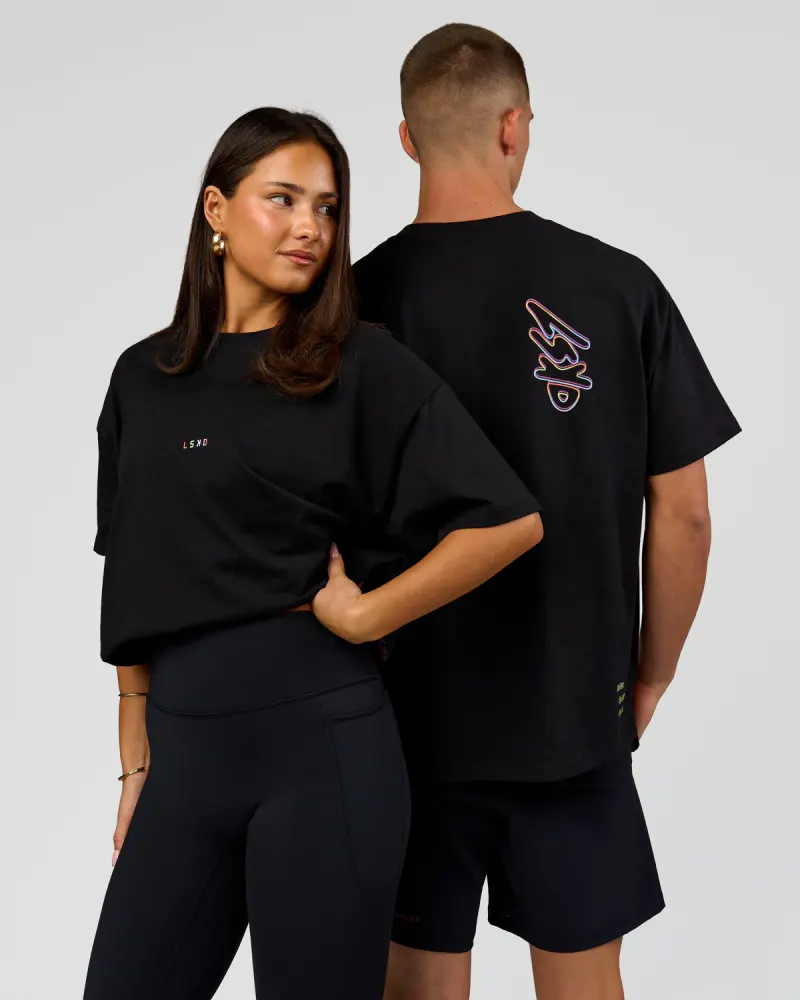 Pride Sticker Boxy Tee - Black