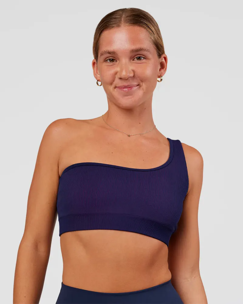 Lively Seamless Ribbed Sports Bra - Future Navy-Ultra Fuchsia
