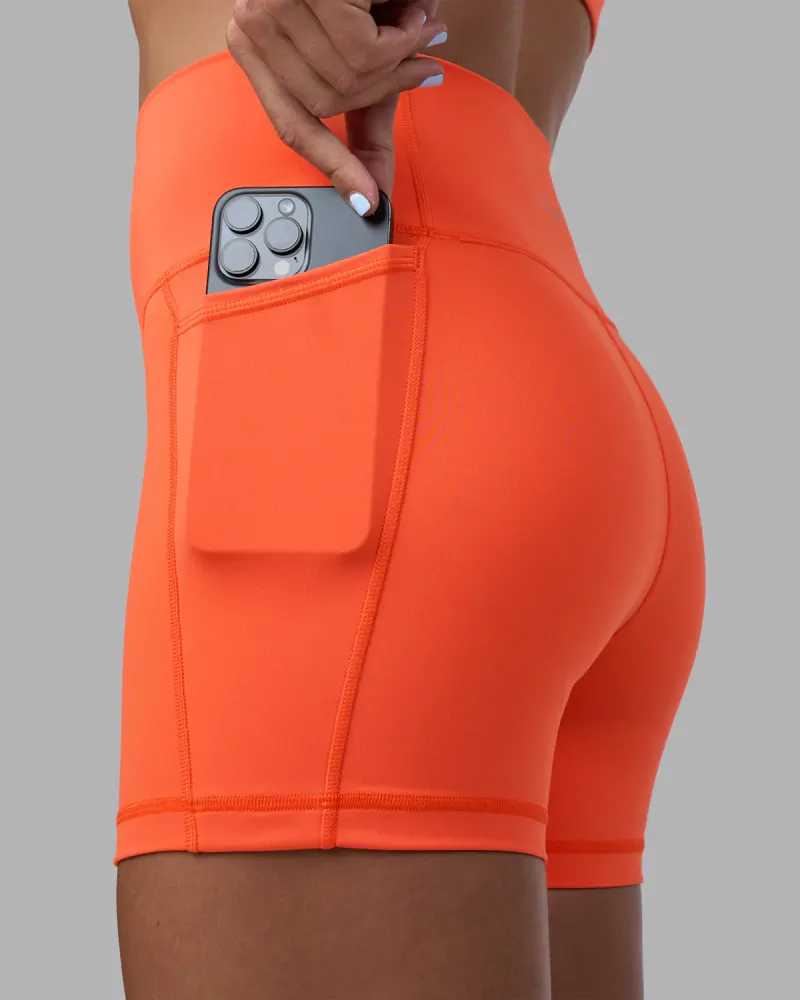 Fusion Ultra High-Rise 4" Short Pockets - Ultra Orange