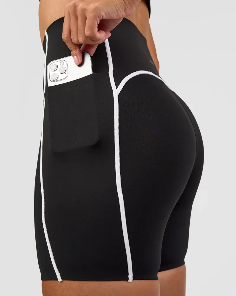 Power Ultra High-Rise 6" Short Pockets - Black