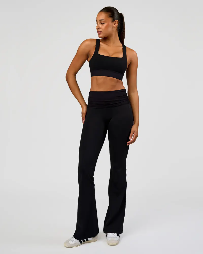 CF Fold Over High-Rise Flared Legging Tall  - Black
