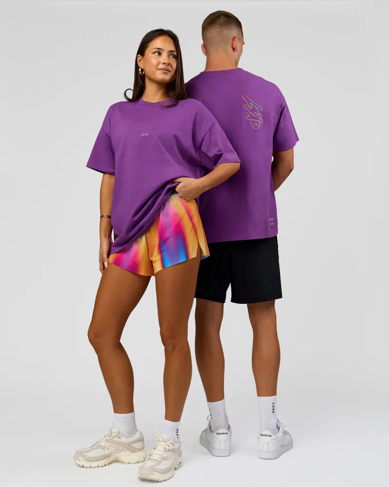 Pride Sticker Boxy Tee - Fresh Purple