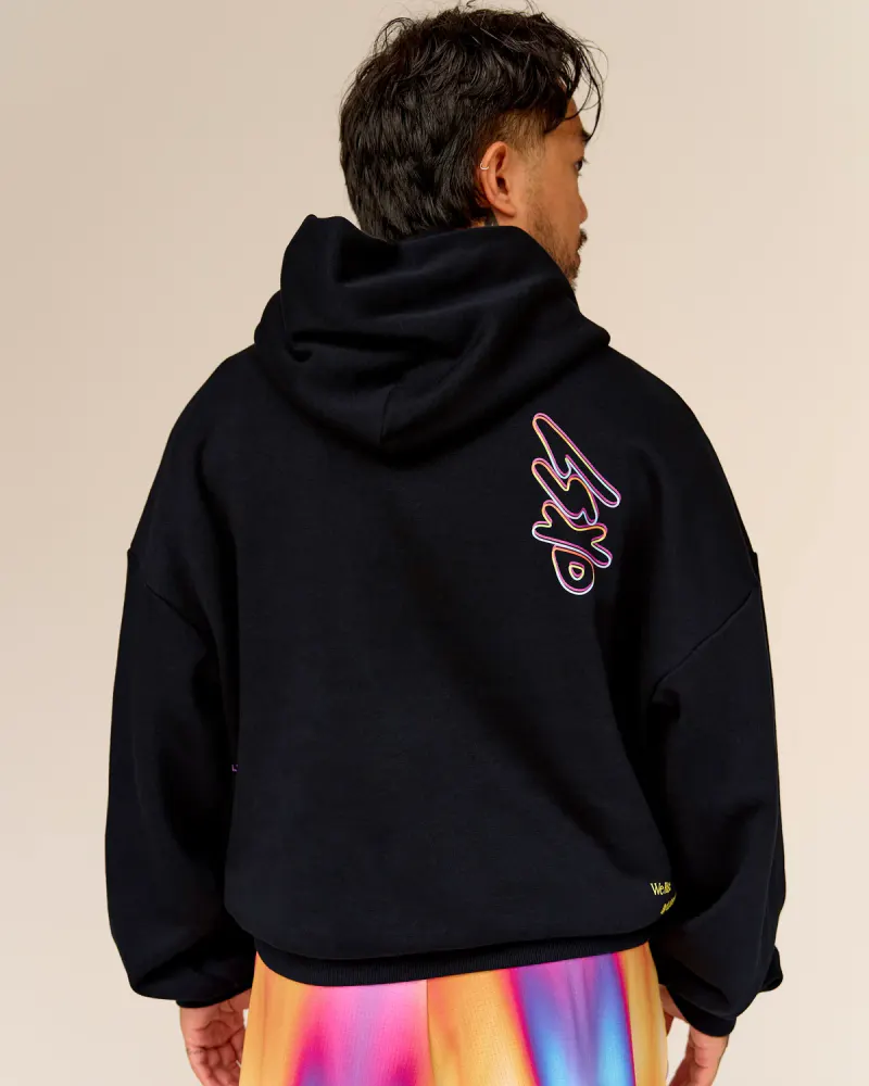 Pride Sticker Boxy Hoodie - Black