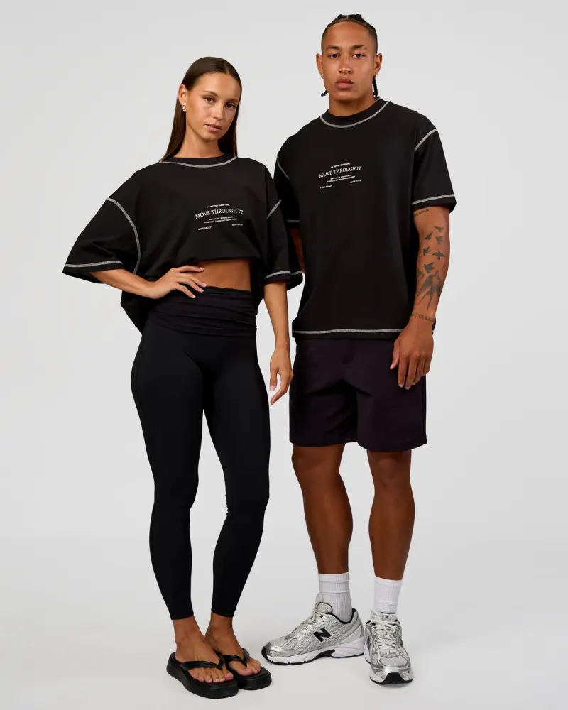 CF Unisex Oversized Heavyweight FLXCotton Tee - Black-CF Move Through It