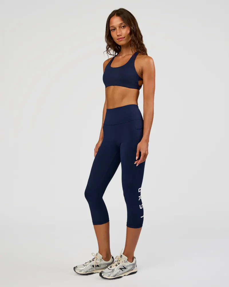 Rep Ultra High-Rise 3/4 Legging Pockets - Future Navy-White