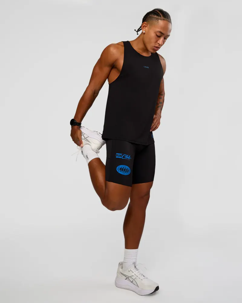 Race Day 8" Short Tight - Black-Palace Blue
