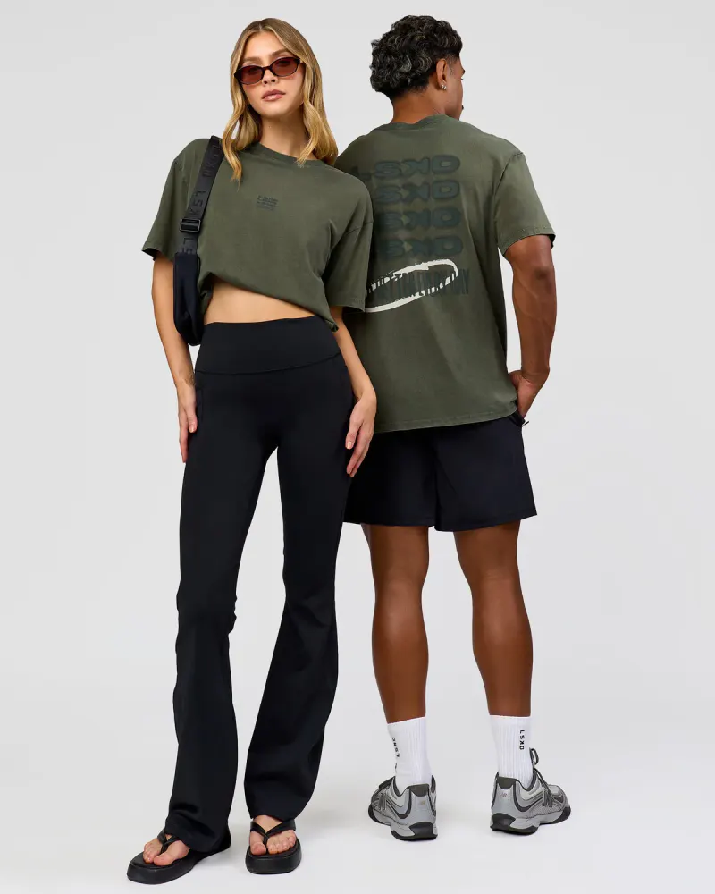 Everyday Elevation FLXCotton Oversized Tee - Carbon Green Washed -White