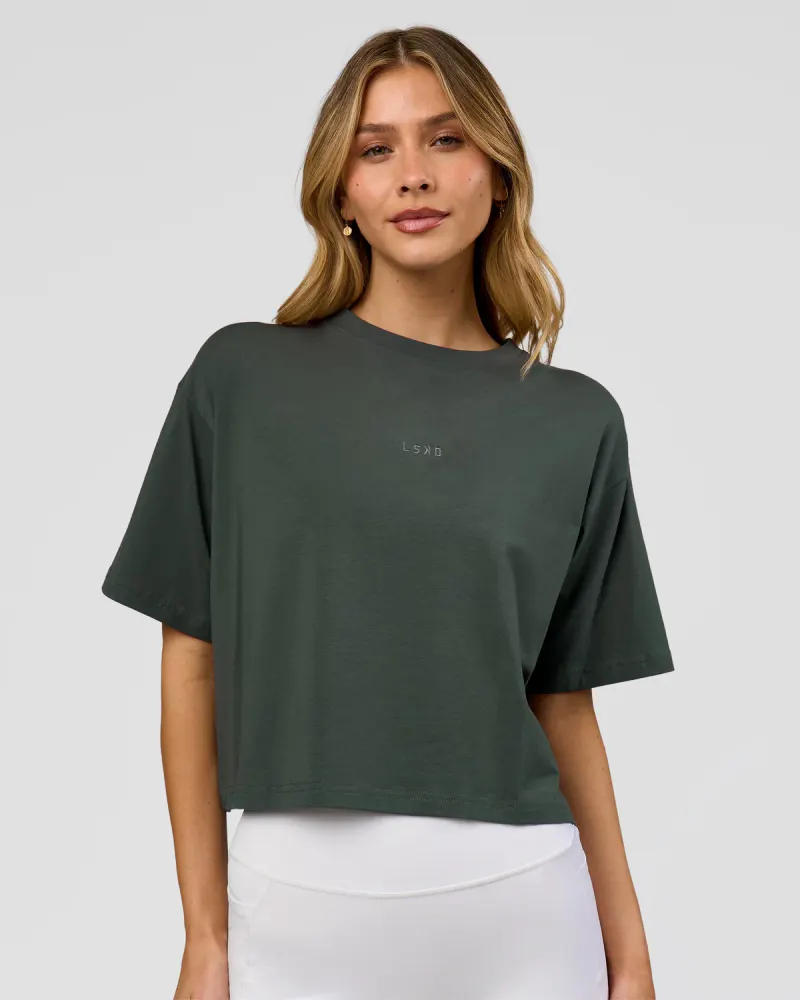 Go-To FLXCotton Skimmer Tee - Carbon Green-Carbon Green
