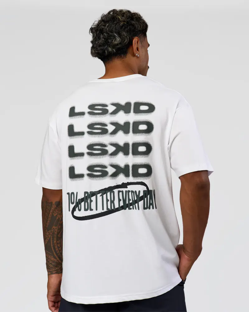 Everyday Elevation FLXCotton Oversized Tee - White-Carbon Green