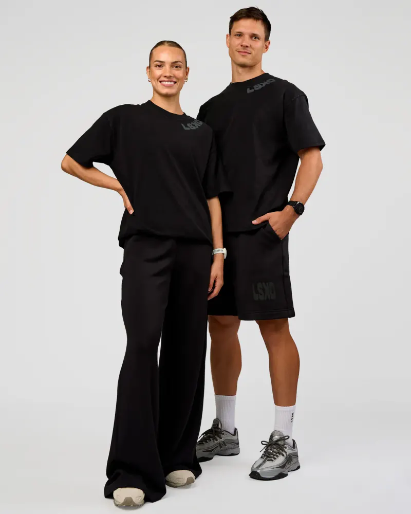 Offset Heavyweight Unisex Oversized Tee - Black Washed-Castlerock