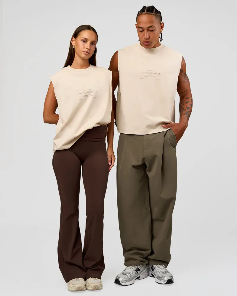 CF Unisex Oversized Heavyweight Boxed Tank - Clay-CF Move Through It
