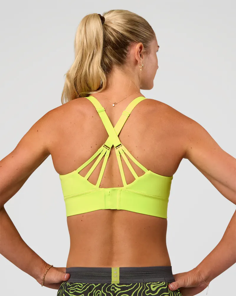 Accelerate Split Strap Sports Bra - Hyper Green