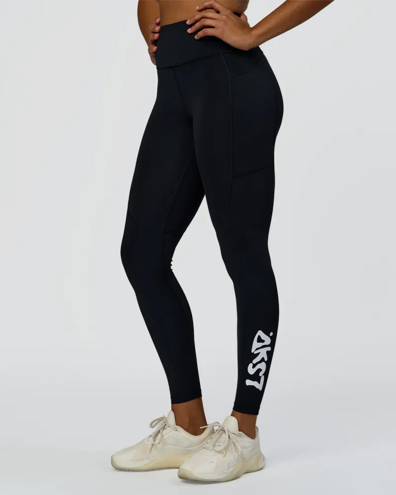 Rep Street Script Ultra High-Rise Full Length Legging Pockets - Black-White